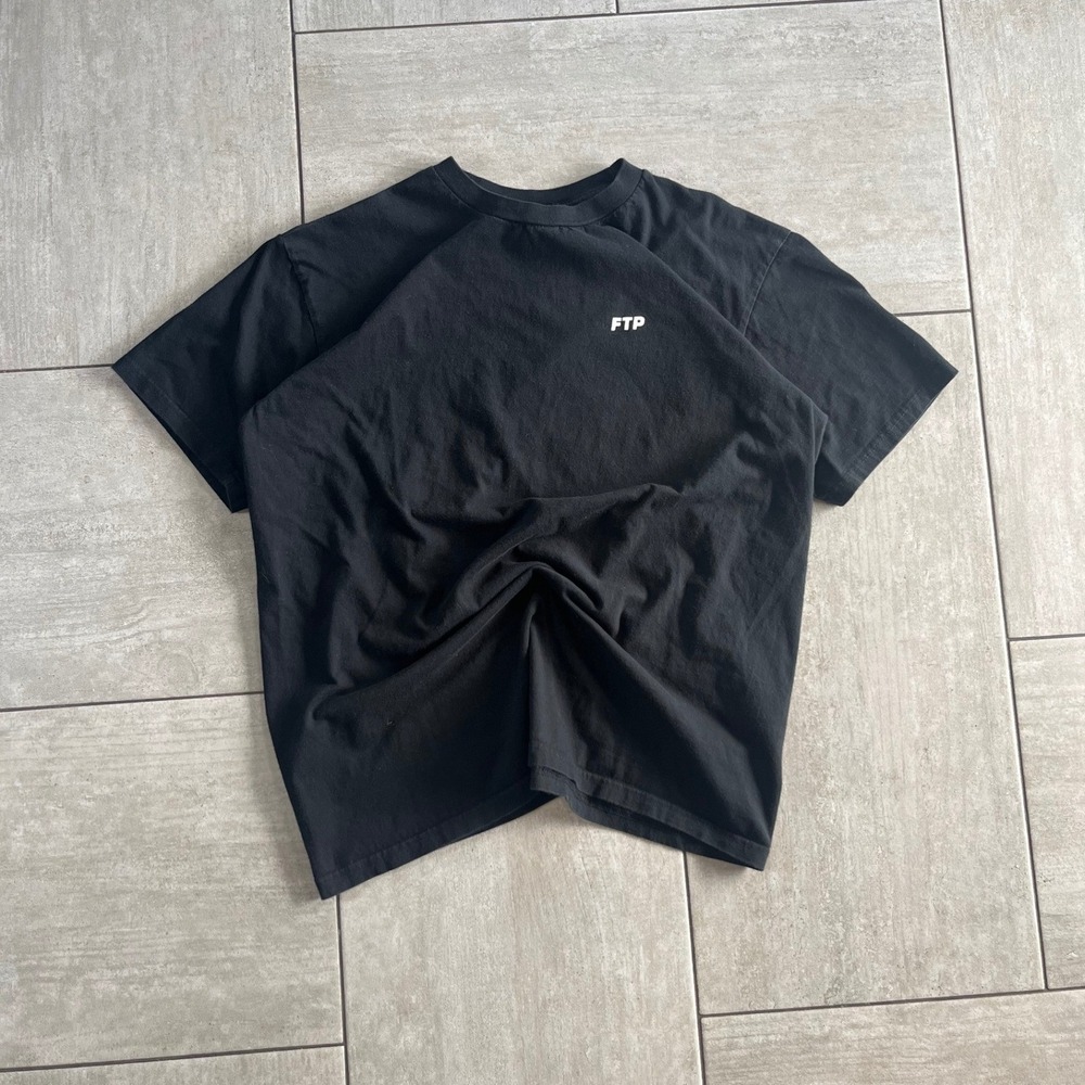 FTP Fuckthepopulation Small Logo Tee Shirt Black Streetwear SH0511